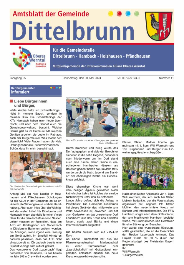 Amtsblatt der Gemeinde Dittelbrunn Titelblatt 11/2024