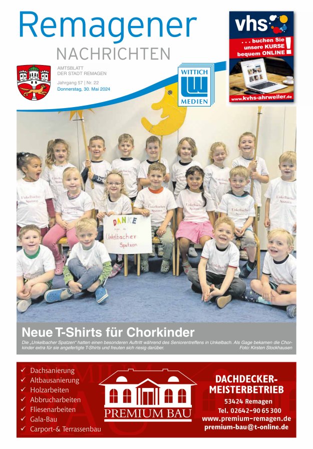 Remagener Nachrichten Titelblatt 22/2024