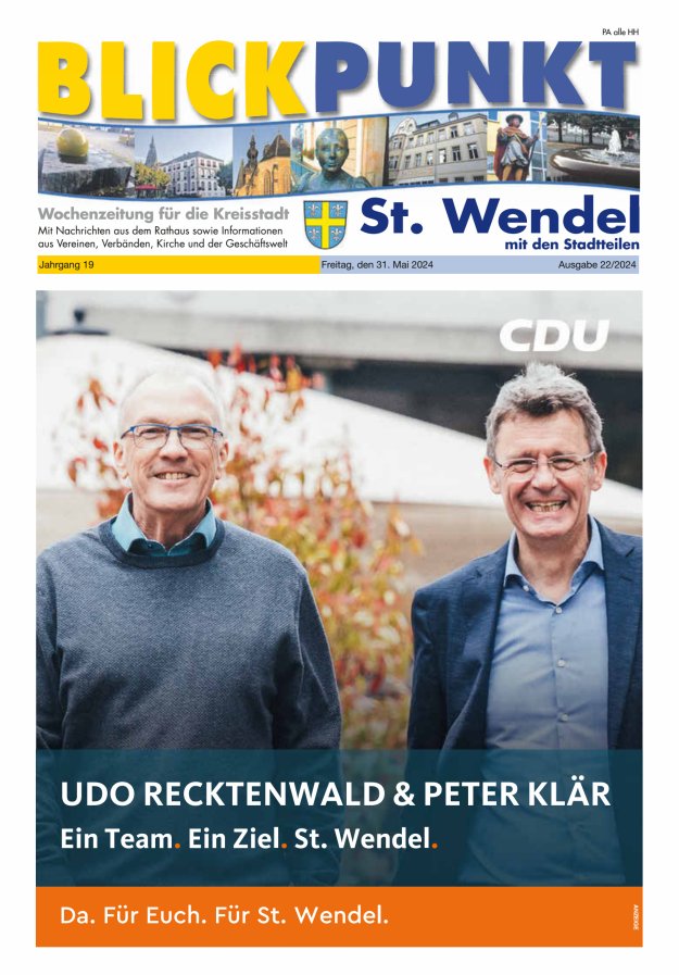 Blickpunkt St Wendel Titelblatt 22/2024