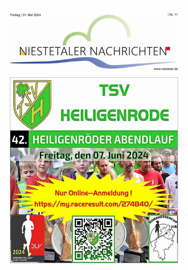 Niestetaler Nachrichten Titelblatt 11/2024