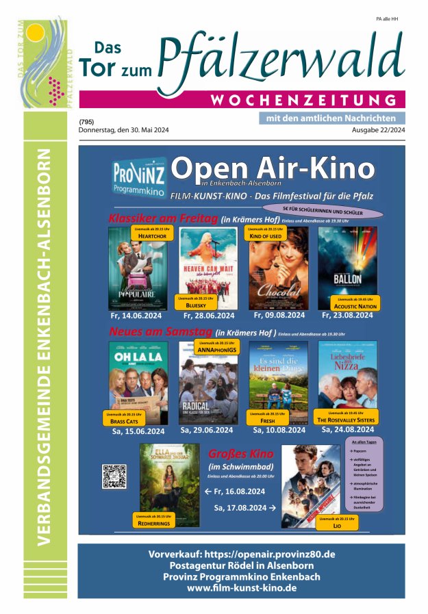 Das Tor zum Pfälzer Wald - VG Enkenbach-Alsenborn Titelblatt 22/2024
