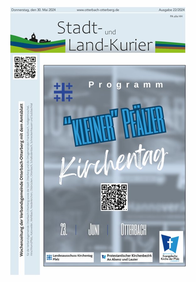 Stadt- und Land-Kurier Otterbach-Otterberg Titelblatt 22/2024