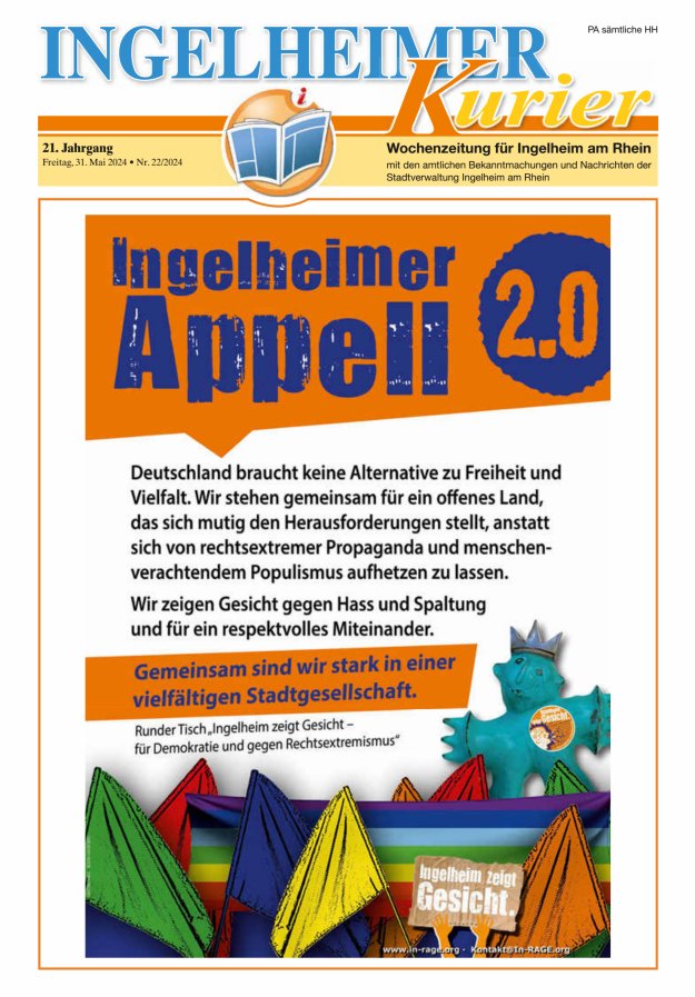 Ingelheimer Kurier Titelblatt 22/2024