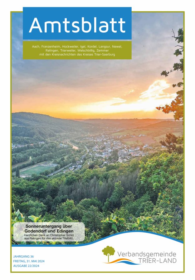 Amtsblatt VG Trier-Land Titelblatt 22/2024