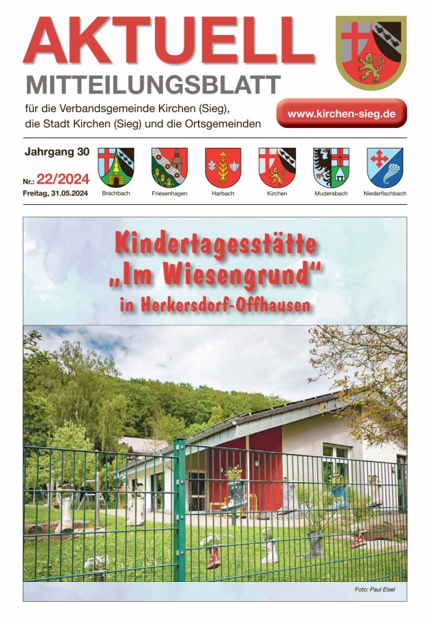 Aktuell - Mitteilungsblatt für die VG Kirchen (Sieg) Titelblatt 22/2024