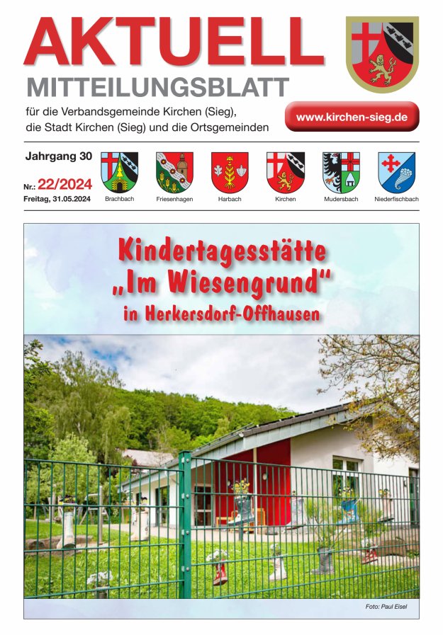 Aktuell - Mitteilungsblatt für die VG Kirchen (Sieg) Titelblatt 22/2024