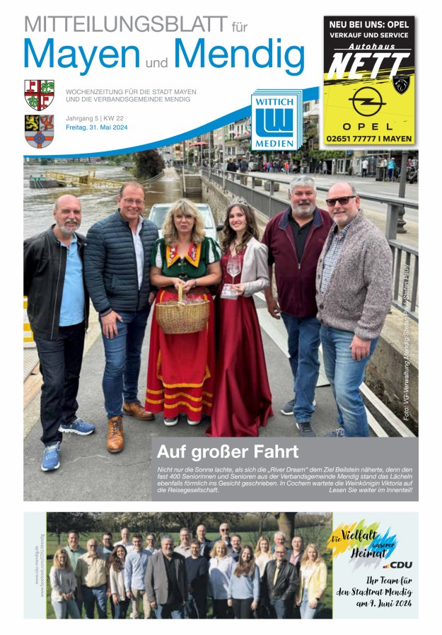Mitteilungsblatt für Mayen und Mendig Titelblatt 22/2024