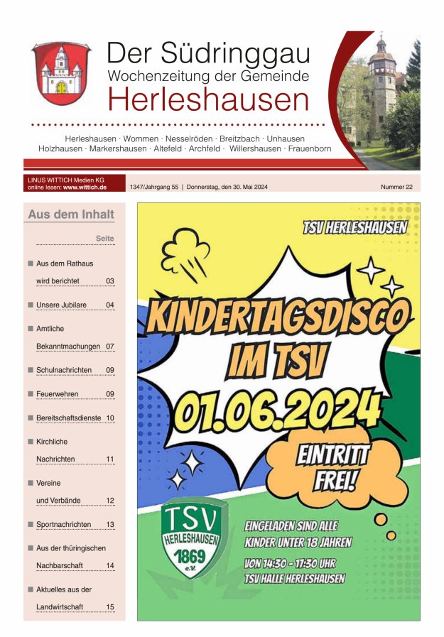 Der Südringgau Titelblatt 22/2024