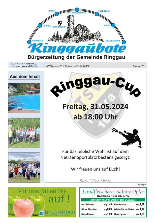 Ringgaubote Titelblatt 22/2024