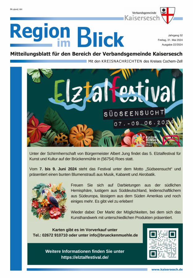 Region im Blick VG Kaisersesch Titelblatt 22/2024