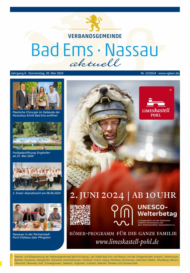 Bad Ems-Nassau aktuell Ausgabe Nassau Titelblatt 22/2024