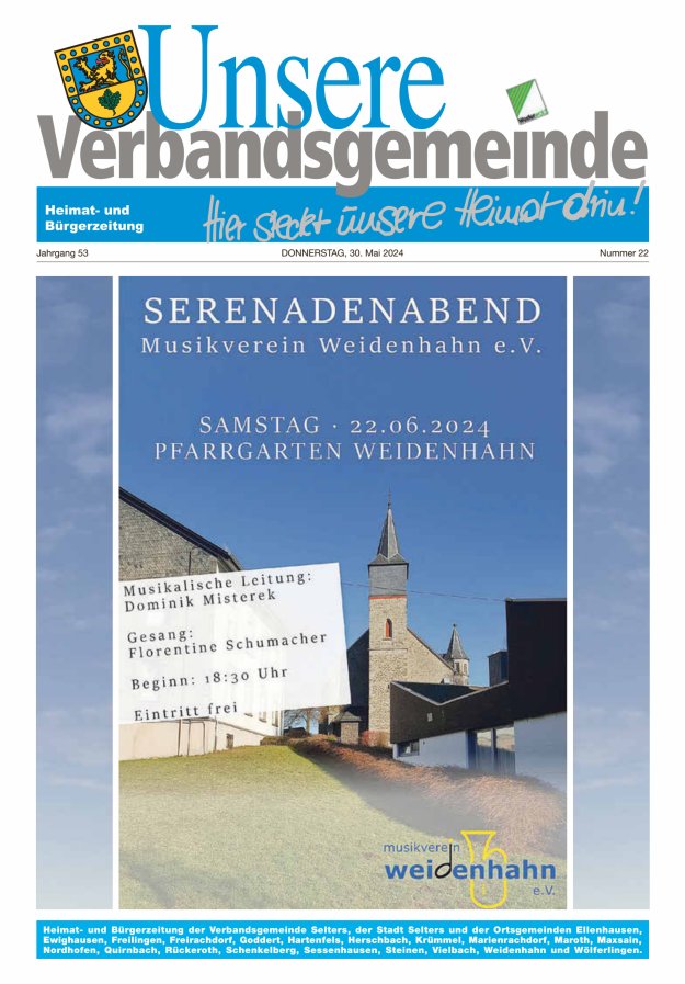 Unsere Verbandsgemeinde Selters Ww Titelblatt 22/2024