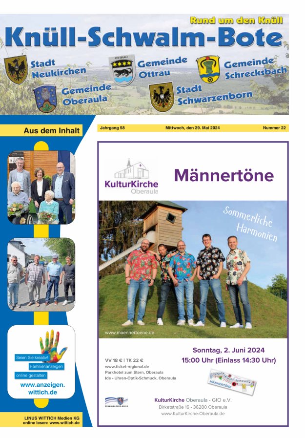 Knüll-Schwalm-Bote Titelblatt 22/2024