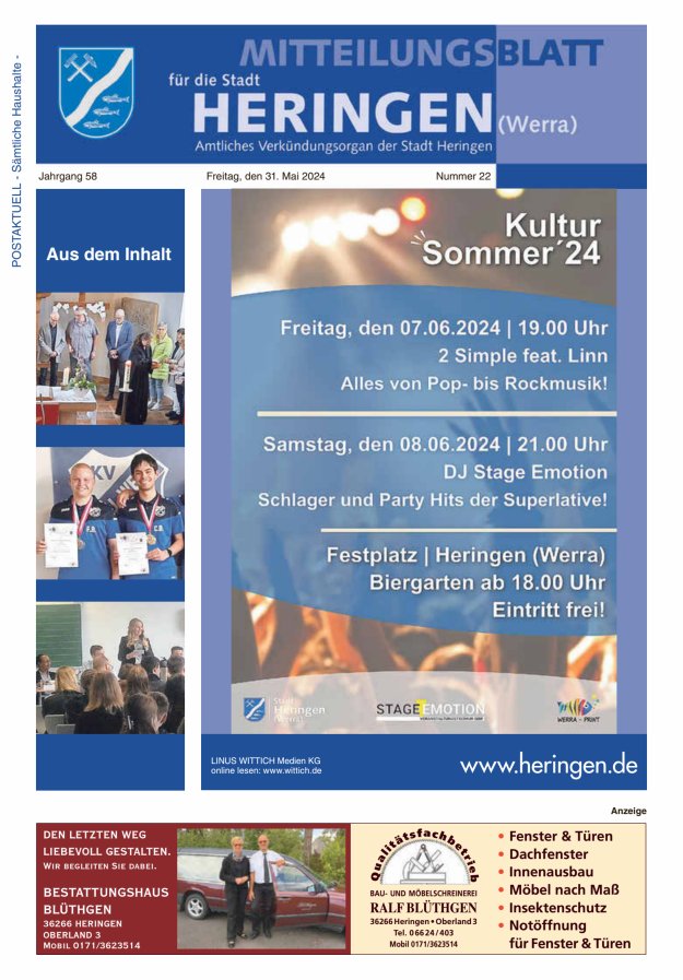 Mitteilungsblatt Heringen Titelblatt 22/2024