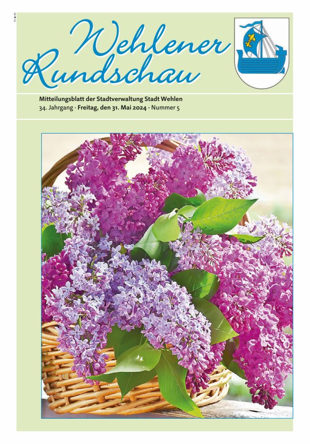 Wehlener Rundschau - Mitteilungsblatt der Stadtverwaltung Stadt Wehlen Titelblatt 05/2024