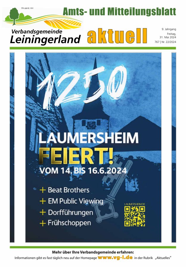 VG Leiningerland aktuell Titelblatt 22/2024