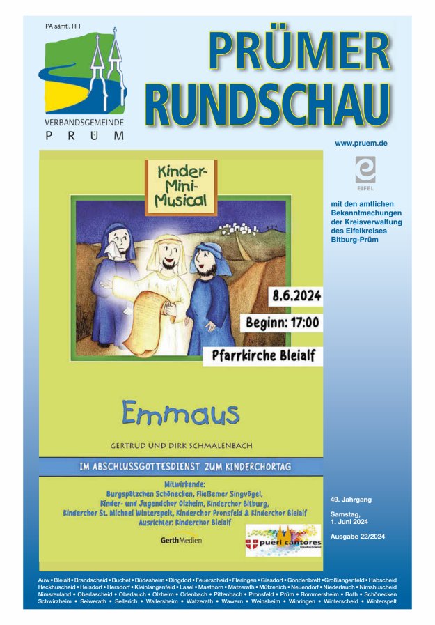 Prümer Rundschau Titelblatt 22/2024