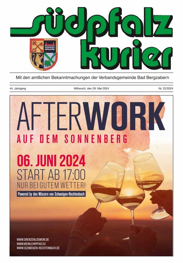 Südpfalz Kurier - VG Bad Bergzabern Titelblatt 22/2024