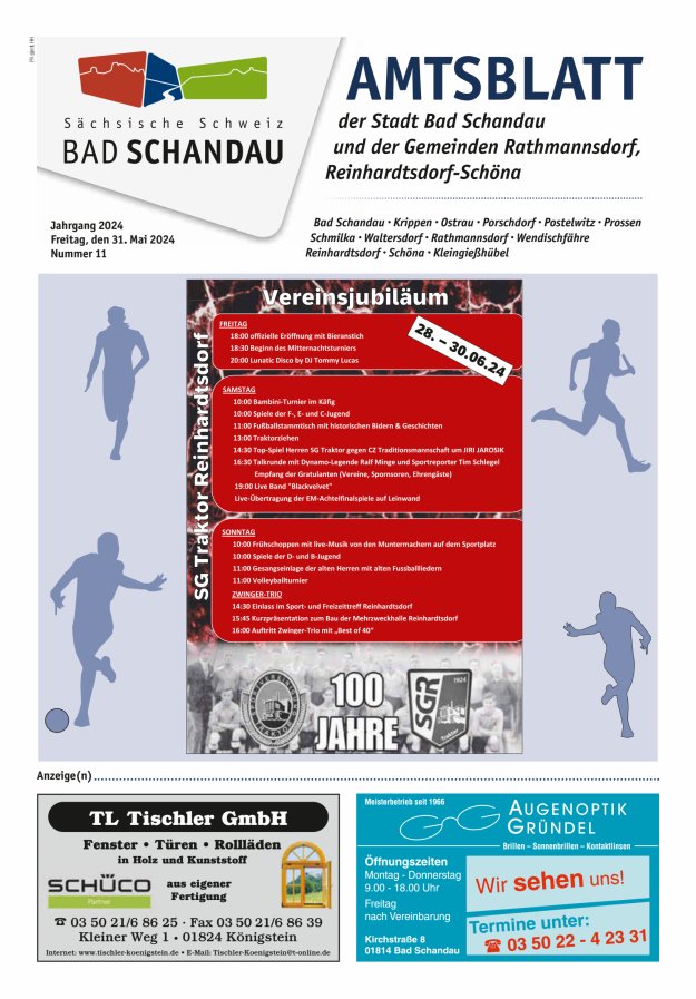 Amtsblatt der Stadt Bad Schandau und der Gemeinden Titelblatt 11/2024