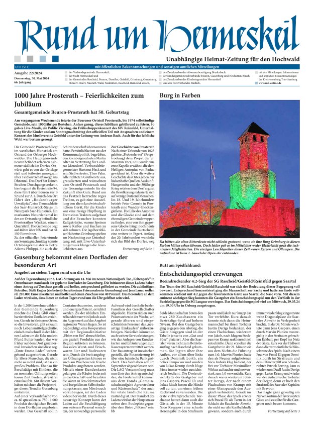 Rund um Hermeskeil Titelblatt 22/2024