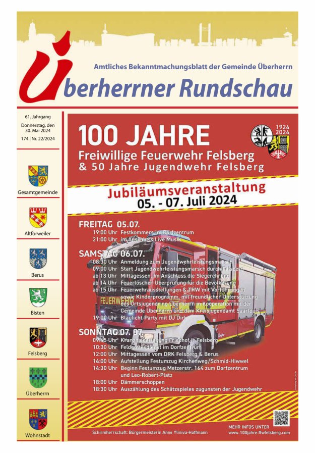 Überherrner Rundschau Titelblatt 22/2024