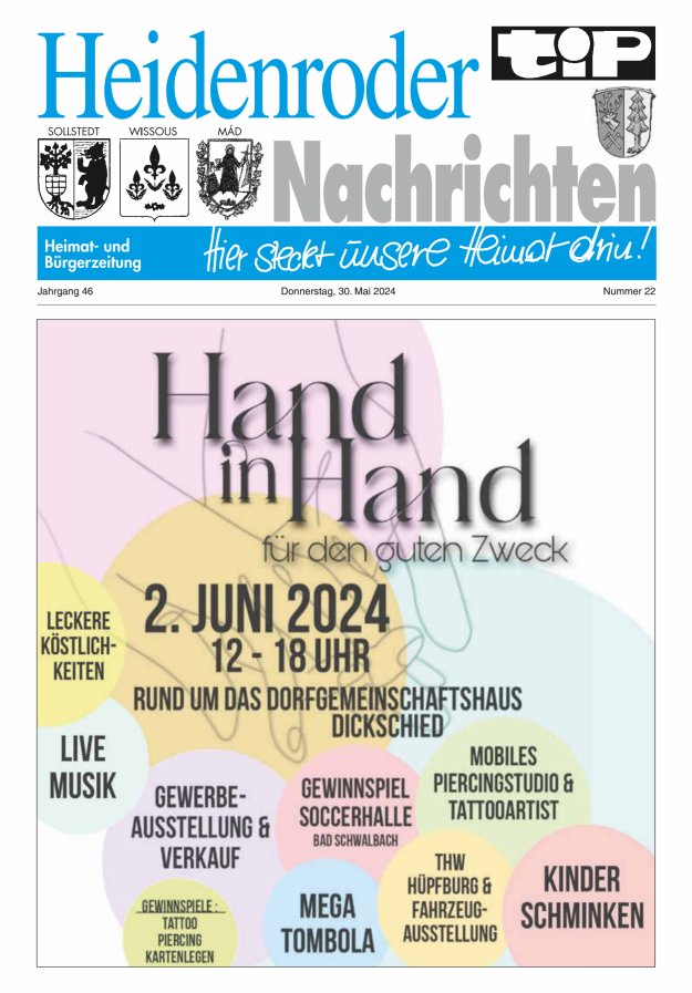 "tip" Heidenroder Nachrichten Titelblatt 22/2024