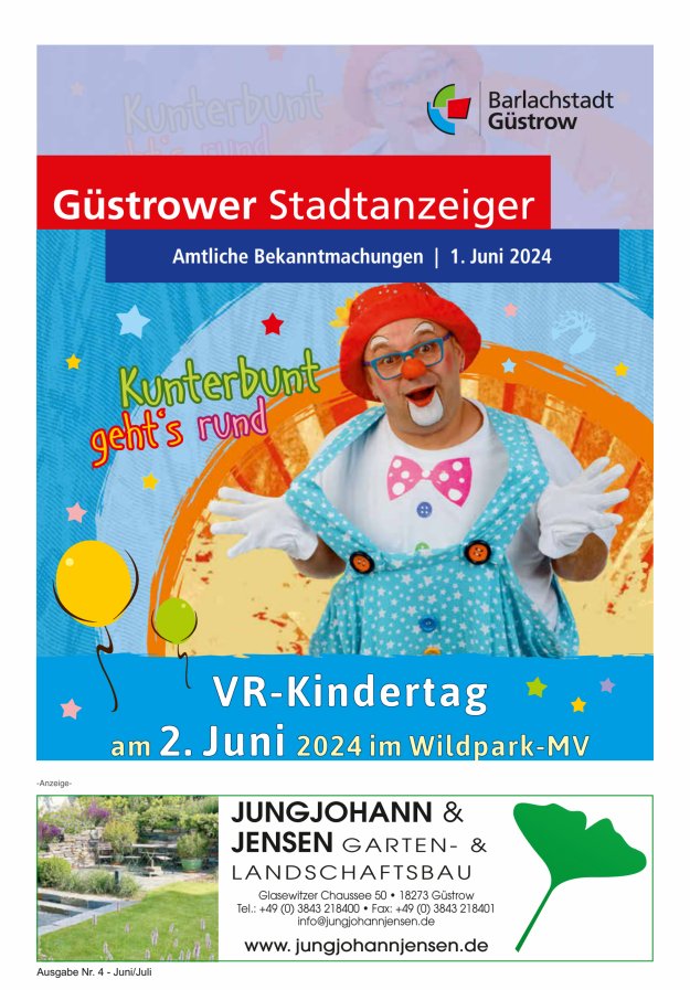 Güstrower Stadtanzeiger Titelblatt 04/2024