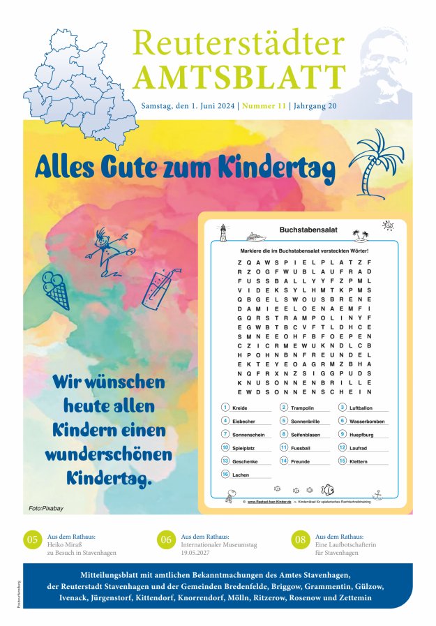 Reuterstädter Amtsblatt Titelblatt 11/2024