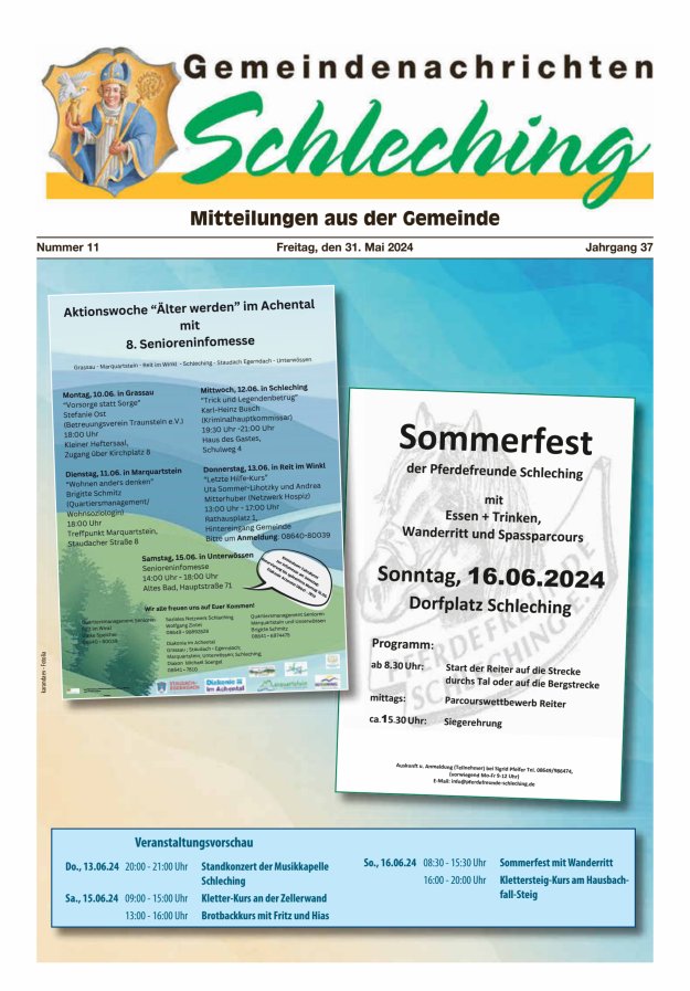 Gemeindenachrichten Schleching Titelblatt 11/2024