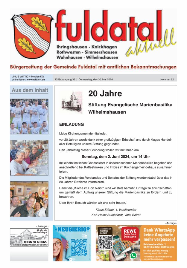 Fuldatal aktuell Titelblatt 22/2024