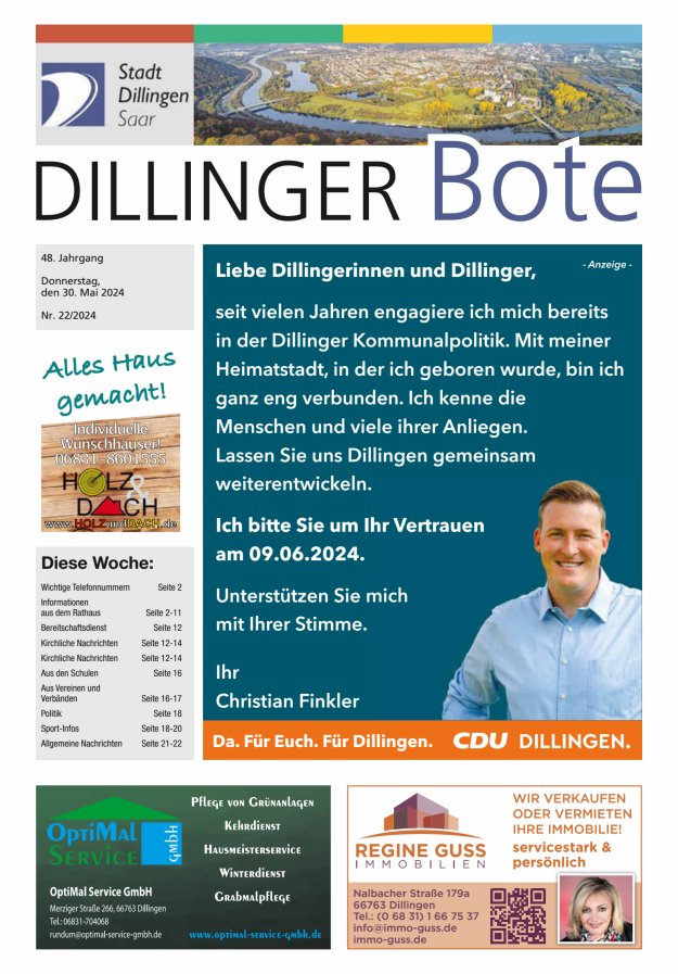 Dillinger Bote Titelblatt 22/2024
