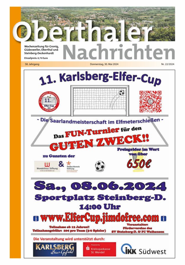 Oberthaler Nachrichten Titelblatt 22/2024