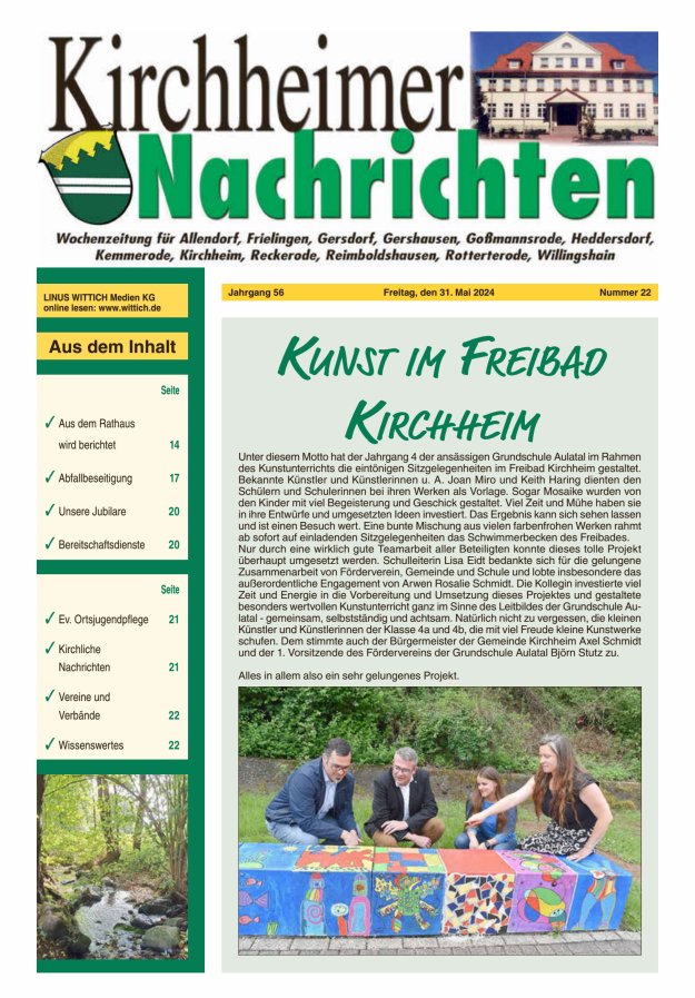 Kirchheimer Nachrichten Titelblatt 22/2024