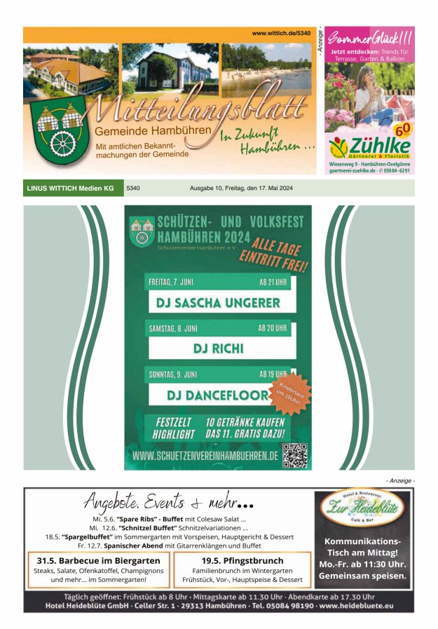 Mitteilungsblatt der Gemeinde Hambühren Titelblatt 10/2024