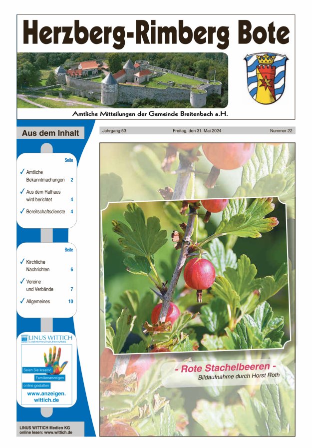 Herzberg-Rimberg Bote Titelblatt 22/2024