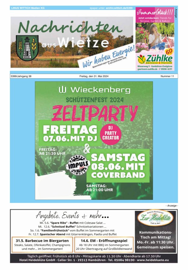 Nachrichten aus Wietze Titelblatt 11/2024