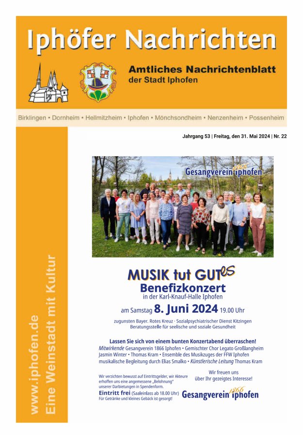 Iphöfer Nachrichten Titelblatt 22/2024