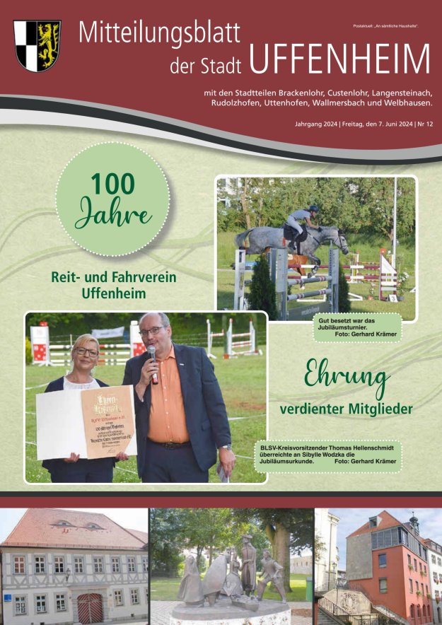 Mitteilungsblatt der Stadt Uffenheim Titelblatt 12/2024