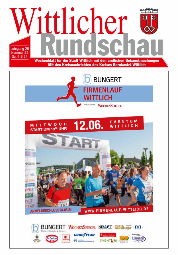 Wittlicher Rundschau Titelblatt 22/2024