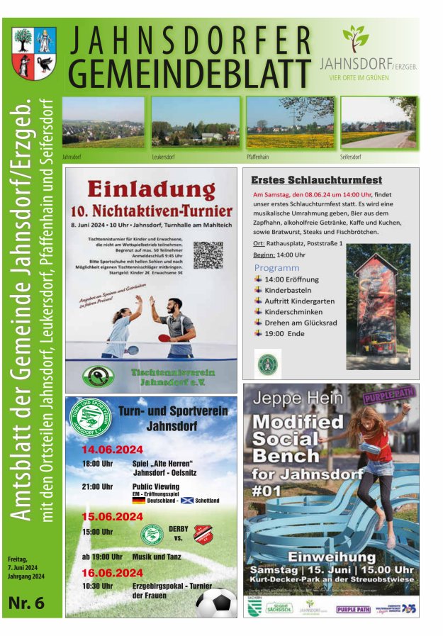 Jahnsdorfer Gemeindeblatt Titelblatt 06/2024