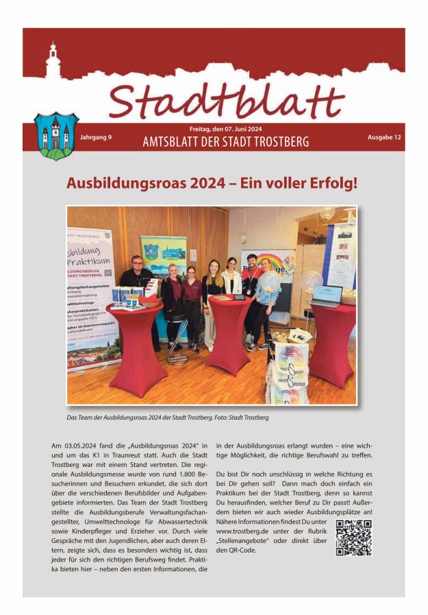Stadtblatt Trostberg an der Alz Titelblatt 12/2024