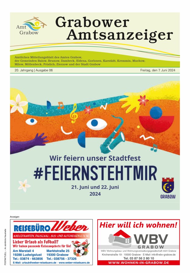 Grabower Amtsanzeiger Titelblatt 06/2024