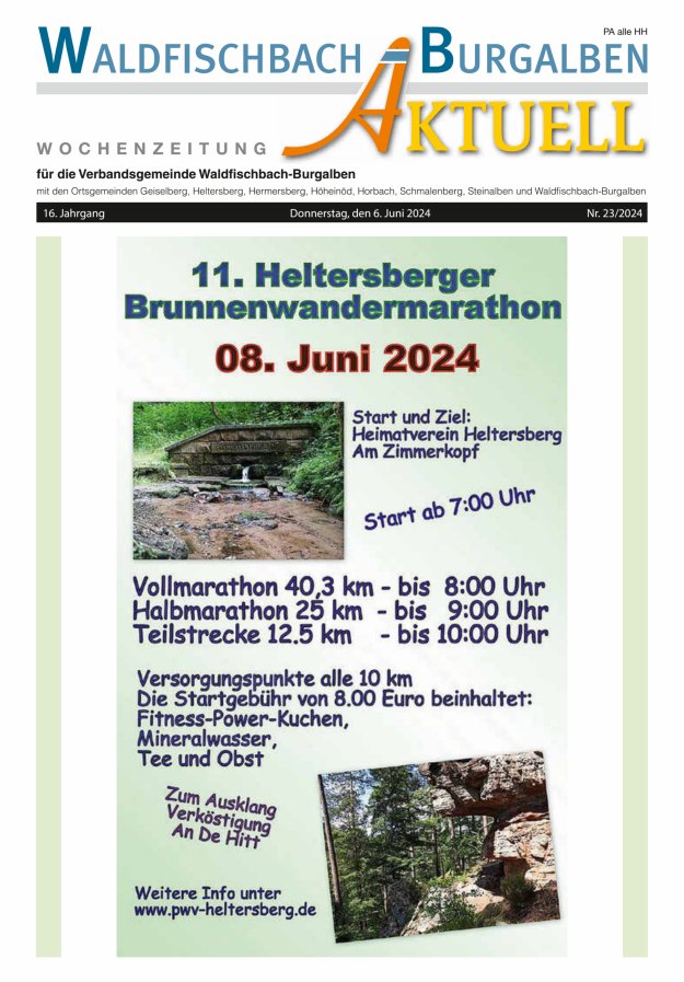 Amtsblatt der Verbandsgemeinde Waldfischbach-Burgalben Titelblatt 23/2024