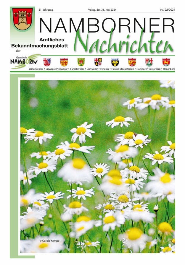 Namborner Nachrichten Titelblatt 22/2024