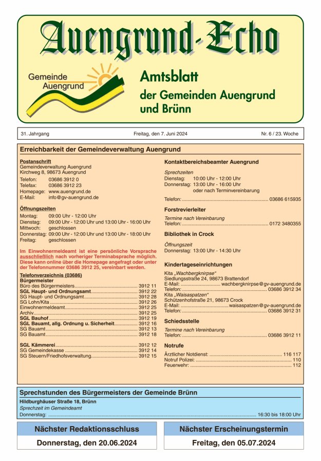 Auengrund-Echo Titelblatt 06/2024