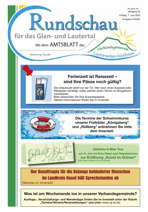 Rundschau für das Glan- und Lautertal Titelblatt 23/2024