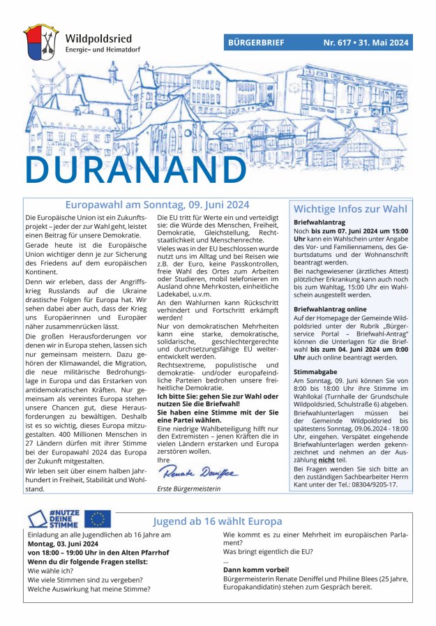 Wildpoldsrieder Duranand Titelblatt 617/2024