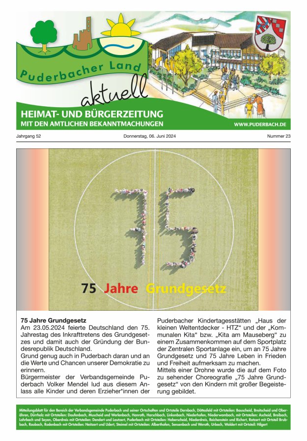 Puderbacher Land aktuell Titelblatt 23/2024