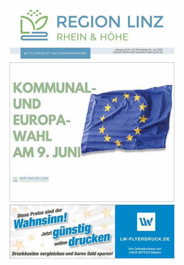 Unsere Verbandsgemeinde Linz am Rhein Titelblatt 23/2024