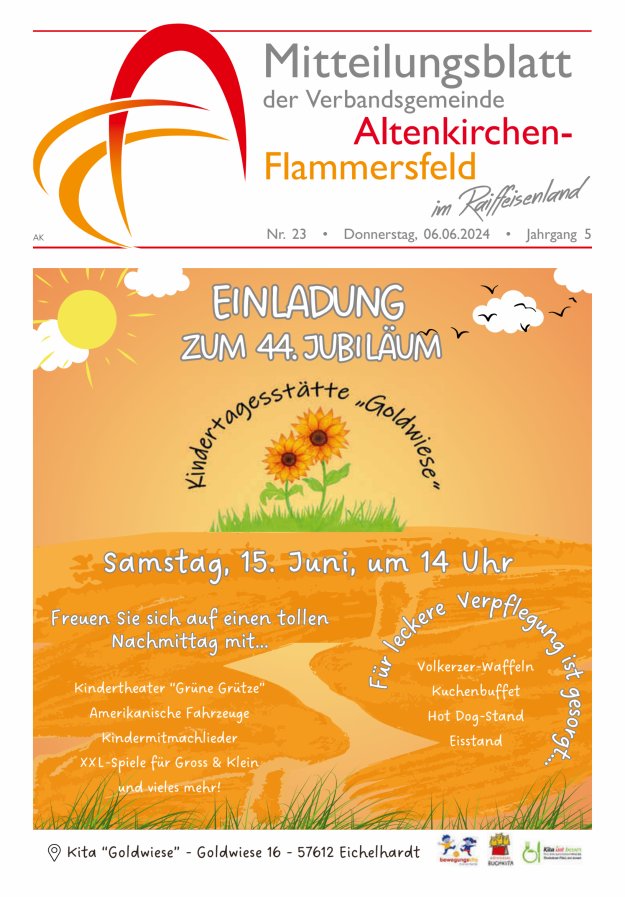 Mitteilungsblatt Verbandsgemeinde Altenkirchen-Flammersfeld Titelblatt 23/2024